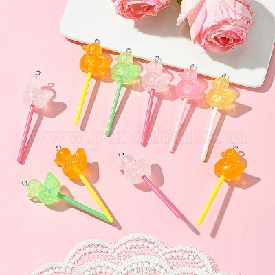 10 шт. большие подвески из светящейся полупрозрачной смолы FIND-FS0002-91B-1