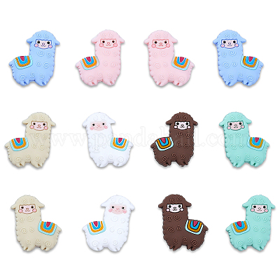 12шт 6 цвета силиконовые бусины FIND-CA0005-51-1