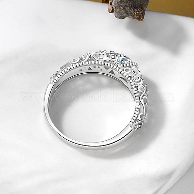 Плоские круглые латунные кольца с микропаве и прозрачным фианитом на палец FS-WG5A4EB-05-1