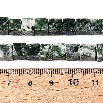 Натуральные зеленые пятна яшмовых нитей G-T139-6x6-23A-1