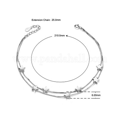 925 браслет на ногу из стерлингового серебра с родиевым покрытием JA58B-1
