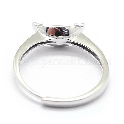 Регулируемые закрепки колец-штифтов из стерлингового серебра с родиевым покрытием STER-I016-008P-1