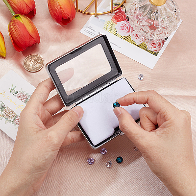 Железные свободные коробки для демонстрации драгоценных камней CON-WH0088-20A-02-1