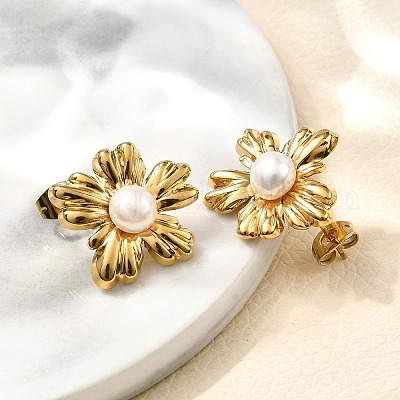 Фурнитура для сережек-гвоздиков из нержавеющей стали 304 EJEW-F361-15G-1