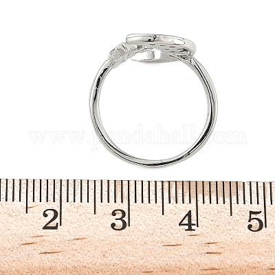 Манжеты из латуни с микро паве кубический цирконий для женщин RJEW-D322-04P-1