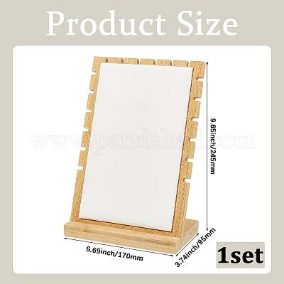 Бамбуковые стенды-органайзеры для ожерелья с наклонной спинкой NDIS-WH20007-01B-01-1