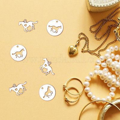 Набор для самостоятельного изготовления ожерелья с подвеской в виде лошади из нержавеющей стали 304 DIY-DR0001-44-1