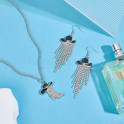 Ожерелья с подвесками из железа и наборы серег из сплава SJEW-UN00005-1