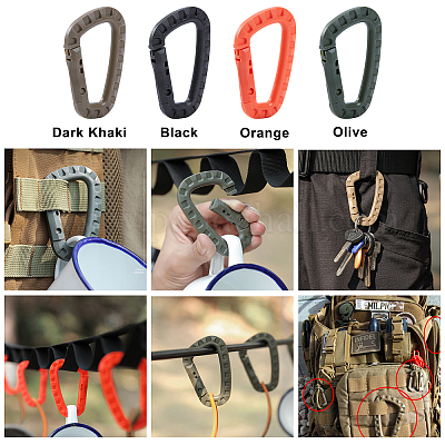 SUPERFINDINGS 20Pcs 4 Colors Plastic Carabiner Keychain, Carabiners  Climbing D Rings, Utility Hooks Backpack Hanging Buckle, Mixed Color