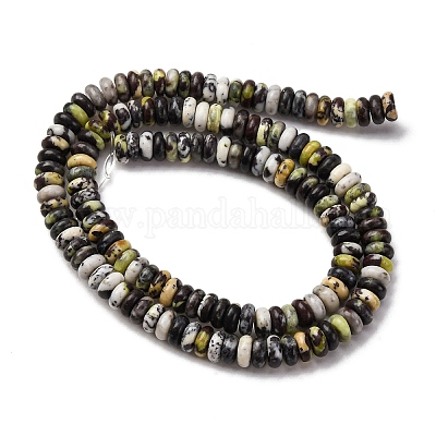 Бусы из натуральной желтой бирюзы (яшмы) G-L624-H15-6x2mm-1