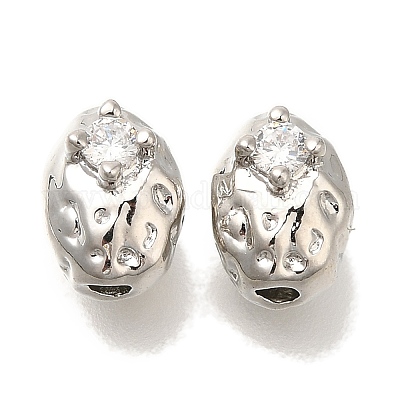 Латунные микро проложить кубического циркония бусы KK-Q001-01P-1