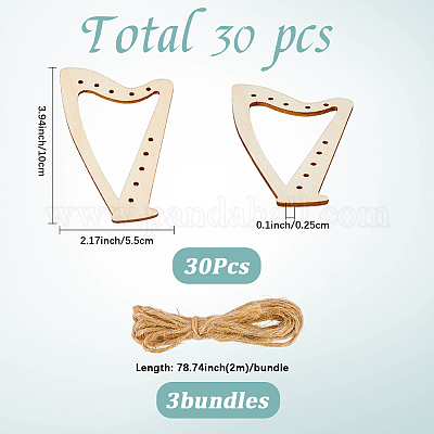 10 шт. необработанные пустые деревянные подвески для художественной росписи DIY-WH20063-005B-1