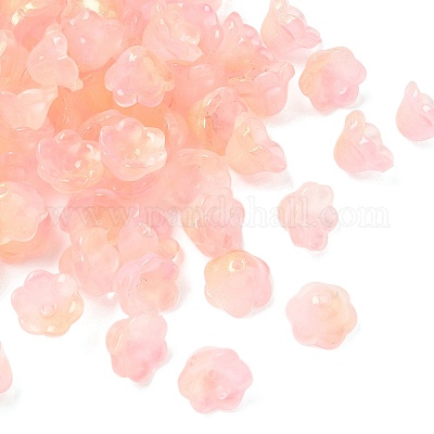 Прозрачные шапочки из стеклянных бусин GLAA-B028-01E-1