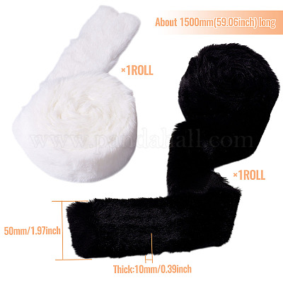 2 рулон 2-х цветных тканей из полиэстера и хлопка с добавлением кроличьей шерсти DIY-TA0012-64-1