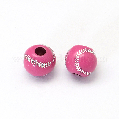 Wholesale Baseball Plating Acrylic Beads 