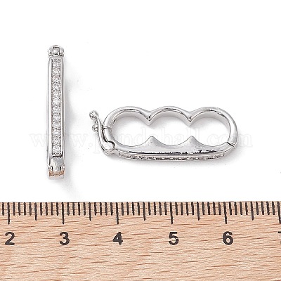 Застежки-твистеры из латуни с микропейвом и прозрачным фианитом KK-K360-27B-P-1