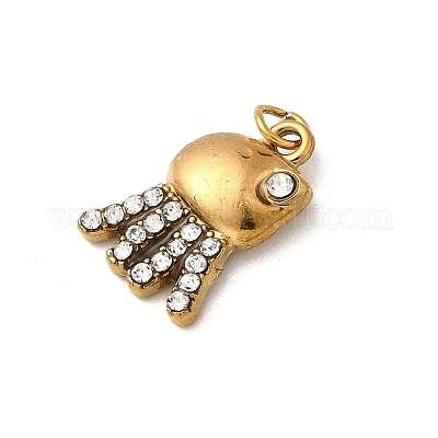 Подвески из нержавеющей стали 304 со стразами STAS-B097-06G-1