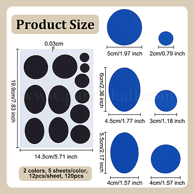 10 шт. 2-х цветные нейлоновые заплатки для ремонта AJEW-OC0013-95-1