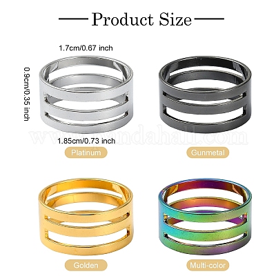 4шт 4 цвета латунные кольца RJEW-YW0001-05-1