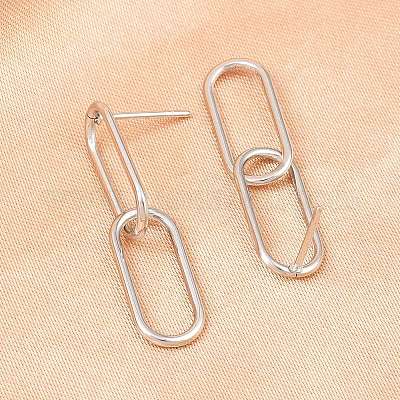 Овальные серьги-гвоздики из нержавеющей стали 316 EJEW-D339-04P-1