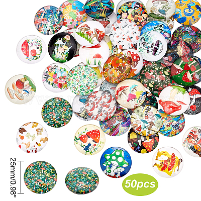 Кабошоны из стекла GLAA-PH0002-28B-1