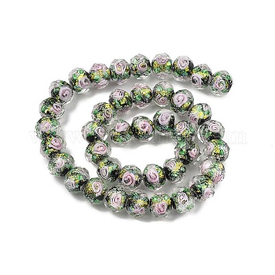 Нити из фольгированных бусин лэмпворк ручной работы FOIL-S136-001A-1