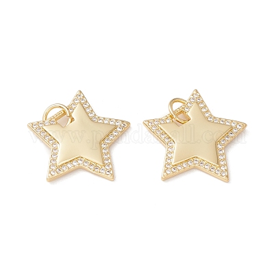 Латунные микропаве прозрачные подвески с фианитом X-KK-G415-16G-1