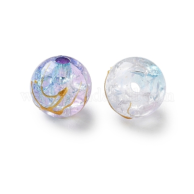 Прозрачных бусин акриловые треск DACR-D300-01B-10mm-1