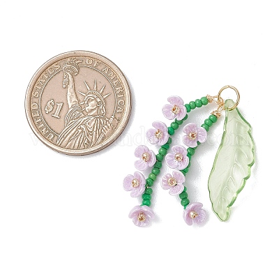 Стеклянные подвески из бисера&nbsp;PALLOY-MZ01249-03-1