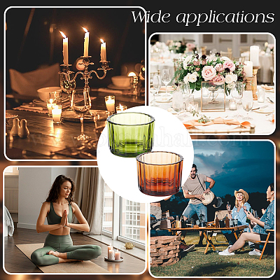 12 шт. 2-х цветные прозрачные стеклянные подсвечники DJEW-GA0001-58-1