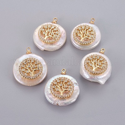 Подвески из натурального пресноводного жемчуга PEAR-J004-15G-1