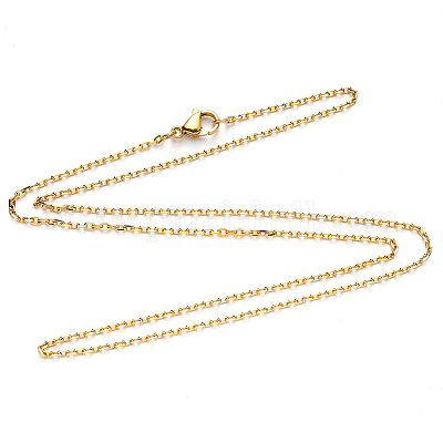 Ожерелье из нержавеющей стали с вакуумным покрытием PVD 304 NJEW-S420-008B-G-1