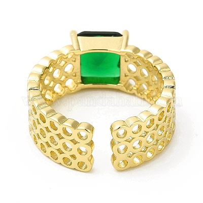 Стеклянная квадратная открытая манжета&nbsp;RJEW-H120-11G-1