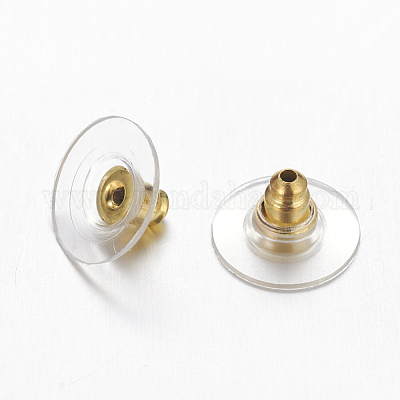 Ultnice 100pcs Earring Safety backs frizione orecchino Pad proiettile frizione orecchino backs con pad argento + oro 