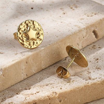 Серьги-гвоздики из нержавеющей стали 304 EJEW-F354-06G-01-1