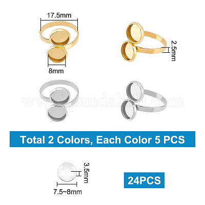 Набор для самостоятельного изготовления пустого куполообразного манжетного кольца DIY-UN0004-72-1