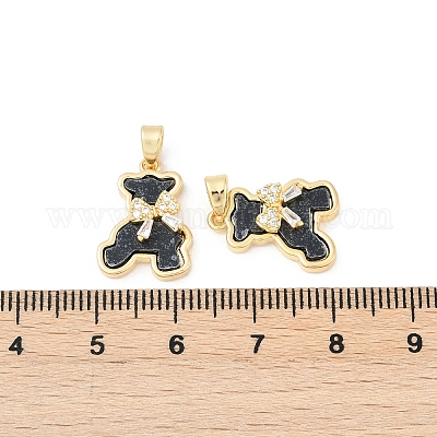 Латунные микропаве прозрачные подвески с фианитом KK-R213-04G-1