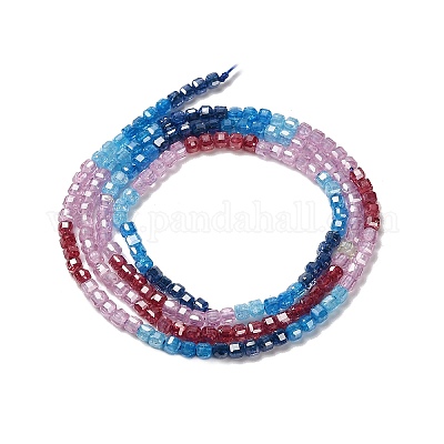 Нити бусин из кубического циркония градиентного цвета ZIRC-F144-02B-1