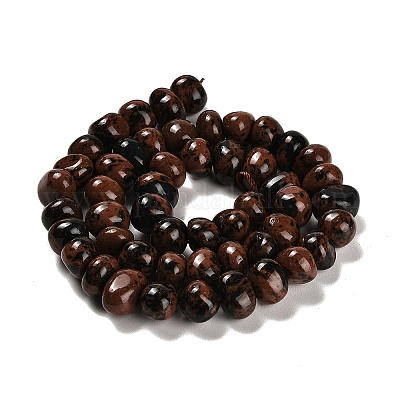 Натурального красного дерева обсидиана бисер нитей G-G053-C03-01-1