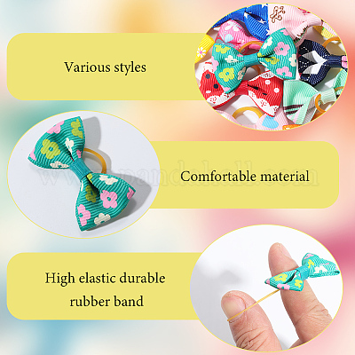 32 шт. 16 цвета бант из полиэстера резинки для волос для женщин и девочек PHAR-CN0001-01-1