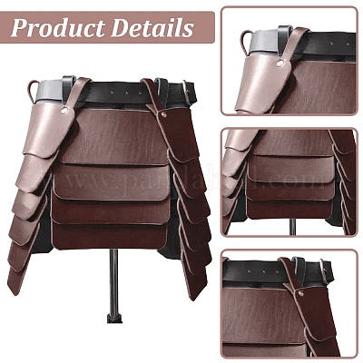 Юбка из искусственной кожи средневекового викинга с поясом AJEW-WH20077-031D-1