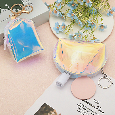 4 шт. 2 стильных кошелька для монет из ТПУ с лазерным эффектом AJEW-CA0004-07-1