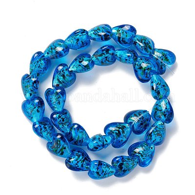 Бусы лэмпворк ручной работы LAMP-D015-09G-1