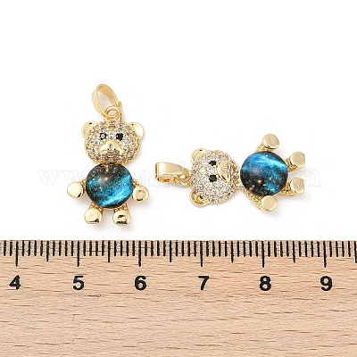 Латунные микропаве прозрачные подвески с фианитом KK-R213-07G-01-1