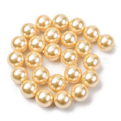 Гальванические оболочки жемчужные бусы пряди BSHE-G041-16mm-01-1