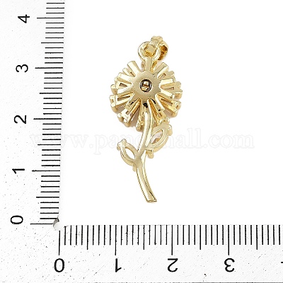 Латунные микропаве прозрачные подвески с фианитом KK-D409-20G-1