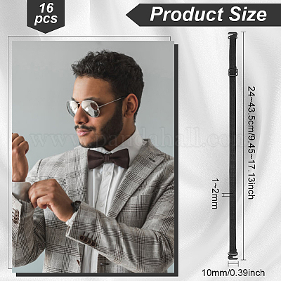 16 шт. регулируемые полиэстеровые эластичные ленты-удлинители для галстука-бабочки FIND-BC0005-75B-02-1