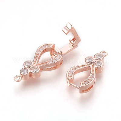 Латунь кубического циркония раза по сравнению с застежками ZIRC-F013-01RG-FF-1