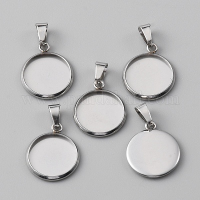 10 шт. подвеска-кабошон из нержавеющей стали 304 STAS-WH0029-97B-P-1