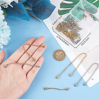 20 шт. 5-х стильное ионное покрытие (IP) удлинитель цепи из нержавеющей стали 304 STAS-BBC0003-70GP-1